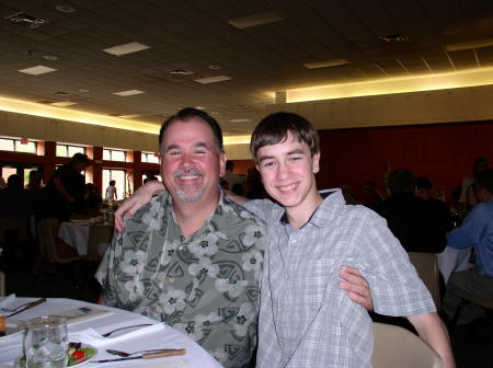 My son w/his father, Todd Heide - 07 graduate