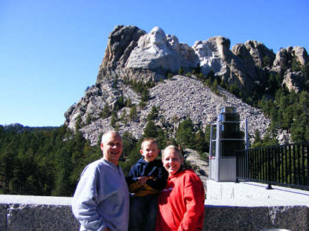 Mer, Caleb and Steve at Mt. Rushmore