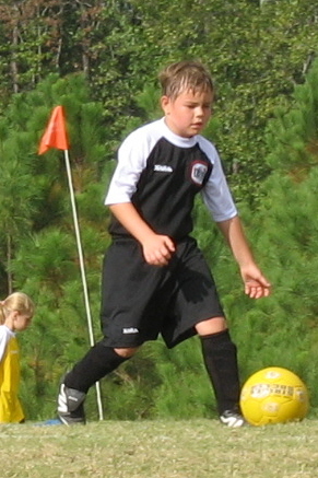 Jamey playing soccer - U10 boys