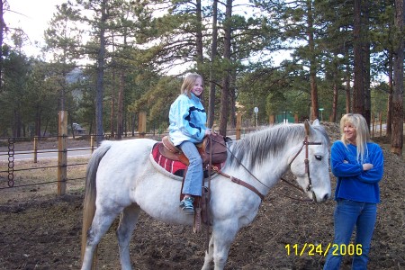 Jen with her horse "Whiskey" & a niece
