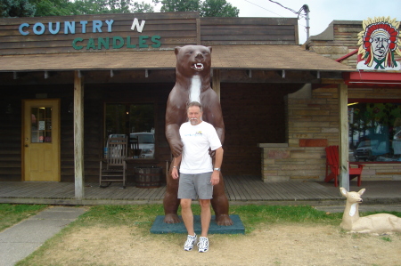 Lynn and I went to Houghton Lake to visit family and stopped at this gift shop in town where this huge bear was standing guard outside...