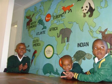Kids in new classroom - Cape Town