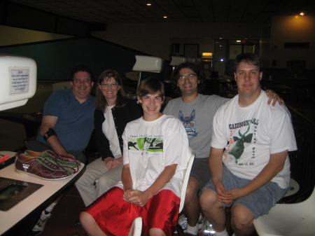 Bowling with two of Lois' nephews