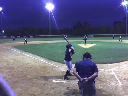 Jake playing baseball