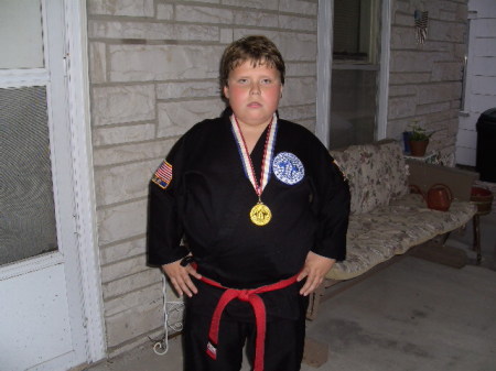 Brian as a red belt he's my pride and joy