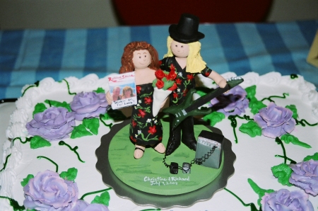 Rock God wedding cake top