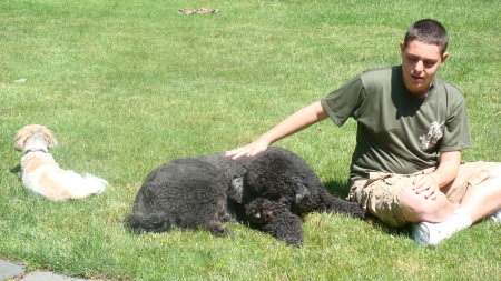 Alex and his dog siblings