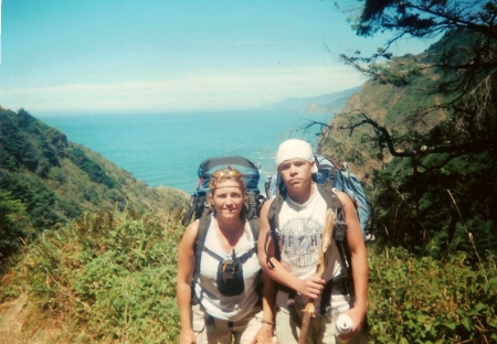 Son and I backpacking the Lost Coast trail along Northern California