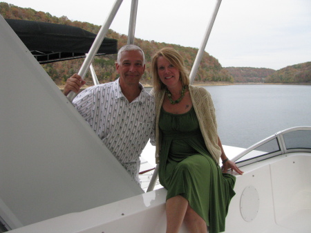 Kevin and I on top of houseboat!