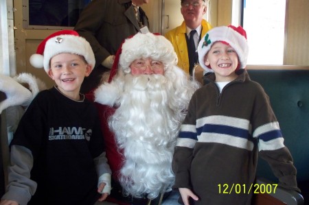 My boys with Santa on the Santa Train in Boulder City