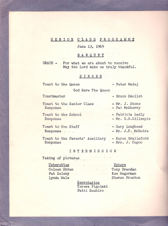 Senior Class Programme