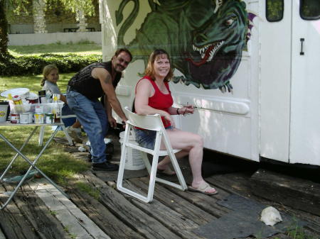 Wife (Cheryl Vinson) and daughter Jorie helping..