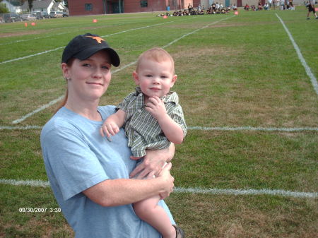 Me and Kaiden at Skylar's first game this year 2007