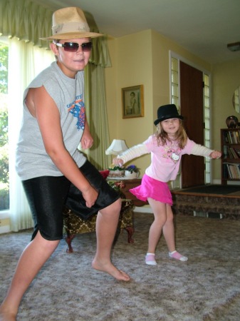 the kids "rockin" at grandma Rose's house!