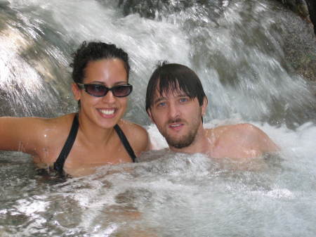 Enjoying the waterfalls of Jamaica
