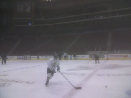 Going through drills at Jobing.com Arena