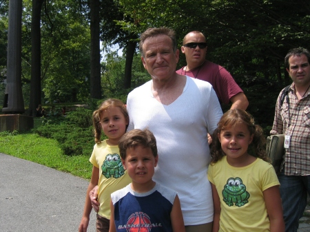 The Kids with Robyn Williams on the set of "Old Dogs"