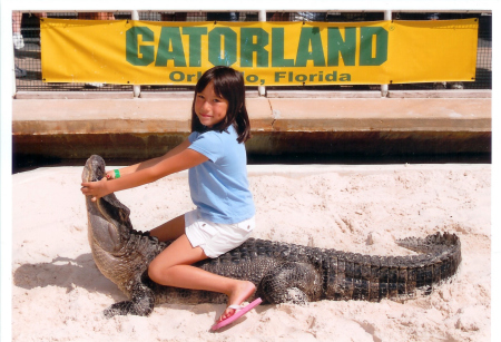 My daughter Alexis gator wrestling in Orlando 10/2007