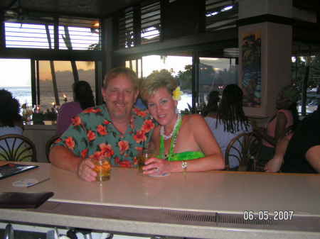Mike and I at the Beach House in Poipu