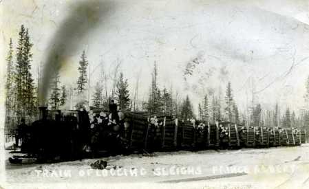 train of logging cars PA c1912