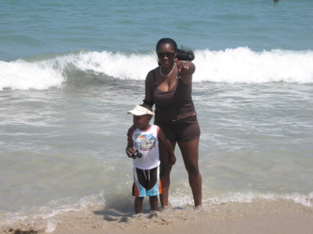 Grandson and I at the Beach on a Sunday afternoon :)smile!