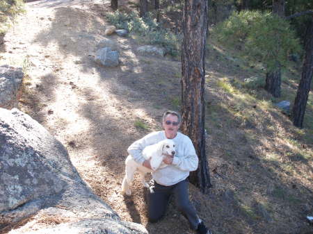 Me and Toni's dog, in the mountains above Kingman