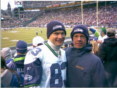 Mark Dilio (RHS '87) and I at Seahawks/Bears game