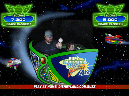 Daddy and Riley defeating the evil Zurg!