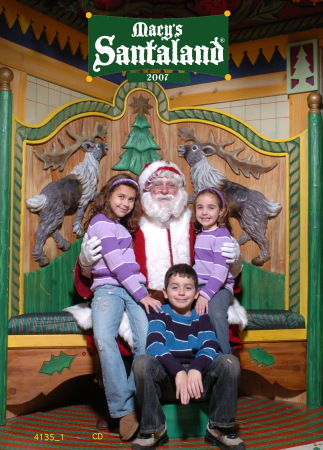 TJ, Sophia and Dominique with Santa Christmas 07