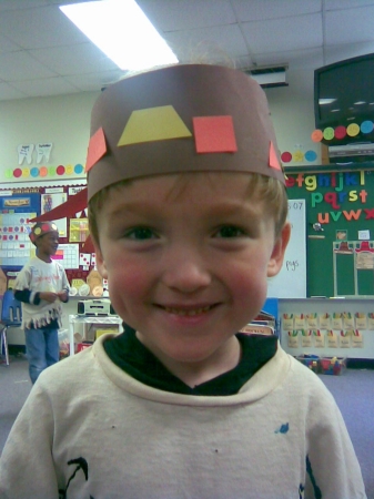 Ryan 5 years old at his Thanksgiving play