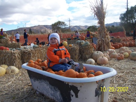 A Pumpkin Bath for Tanner