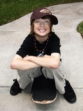 My grandson, Travis, the skateboarder