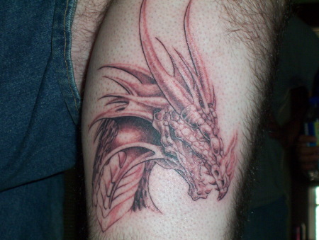 dragon tattoo on my leg2