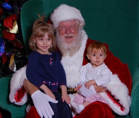Santa with daughters