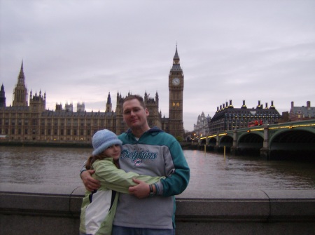 Me and Courtney in front of Big Ben & Parliament