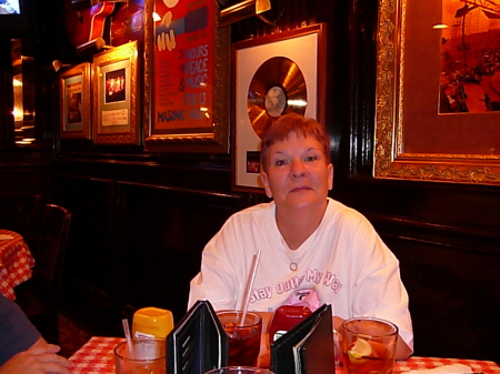 Mom at the Hard Rock Cafe in Gatlingurg Tn