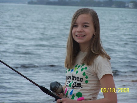 Ashley fishing at Lake Buchanan