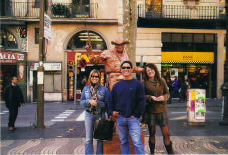 Greg and Me with my friend Becky in Barcelona