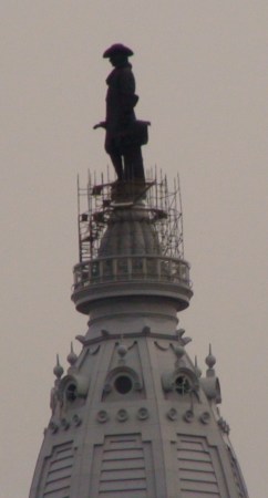 Billy Penn viewed from Logan Circle on Ben franklin Prkwy