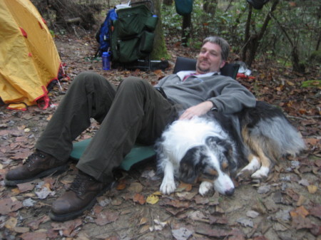 Backpacking in the NC mountains with my dog Doc