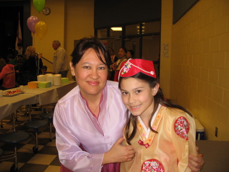 My daughter and I at our school's Int'l Festival