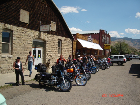 Red Lodge Harley Ralley stopped off in Gardiner