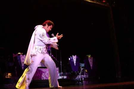 Joe Perez as an Elvis impersonator on the PRIDE OF ALOHA 2005