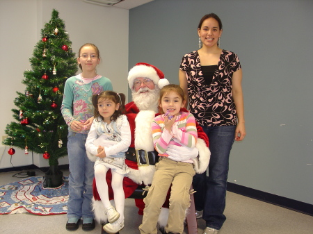 My daughters, Santa, & me