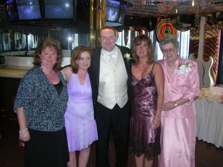 My sisters Kelly, Katie, my brother Steve, me and my Mom at my brother's wedding on a cruise in August 2007!!