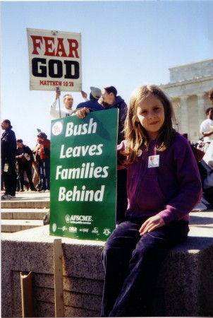 Daughter, Leela, at The Million Worker March