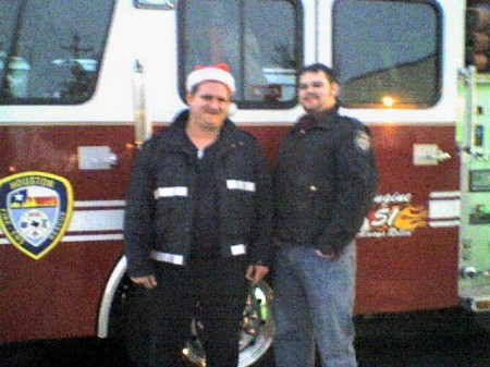 Brian and Jeremy at the fire station