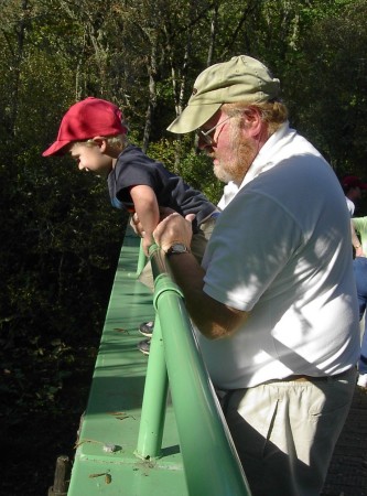 Sammy and Grandpa on bridge