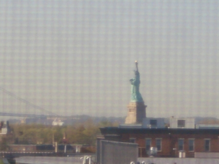 view from our apartment of the Satue of Liberty!