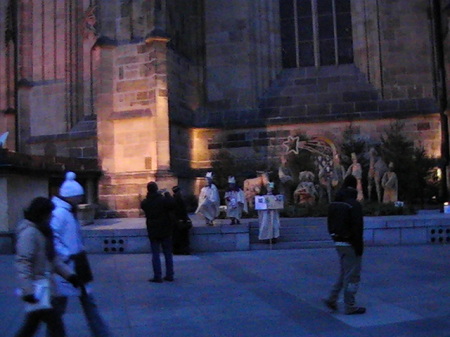 Live Nativity scene  Prague Czech Republic